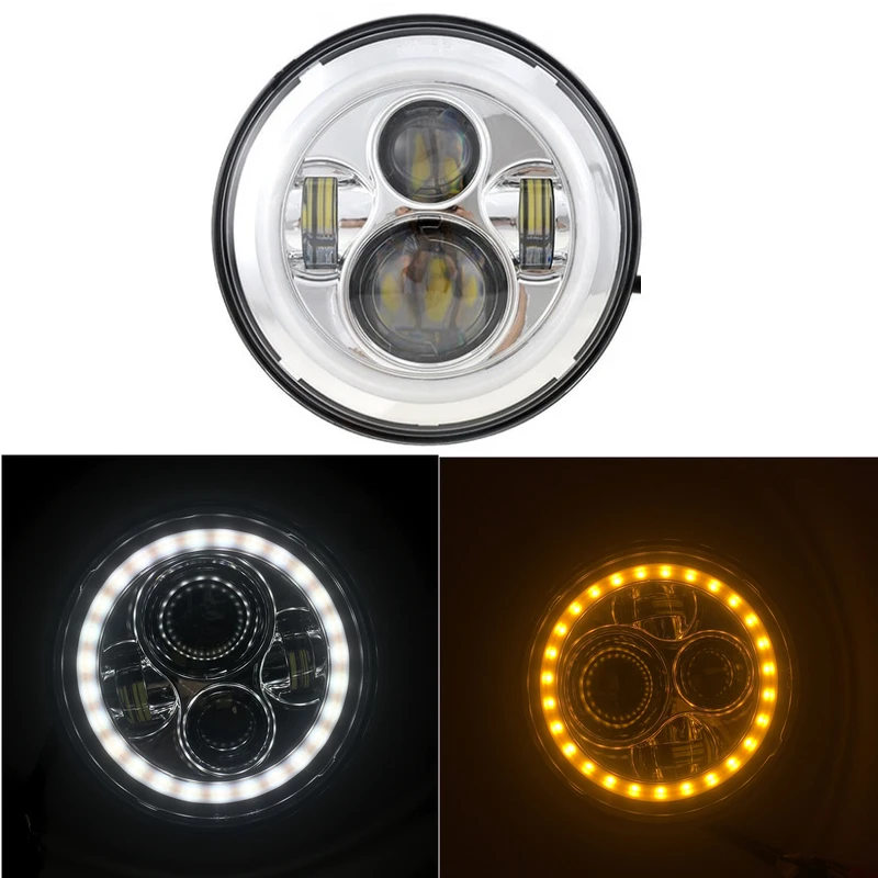 CHROME WITH WHITE AMBER HALO