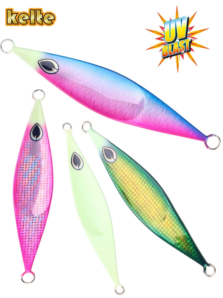 Japan Jig with UV, Slow Metal Jig, Micro Casting Spoon Jig, Artificial Bait Fish, Jigging, Vertical Slow falling Fishing