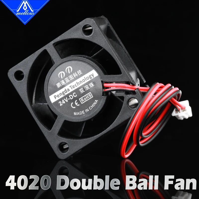 

Mellow 1pcs 12V/24V 3D Printer Small Cooling Dual Ball Bear 4020 Fan For DDG-WIND NF-sunrise DDG-Crazy Cooling Extruder Hotend