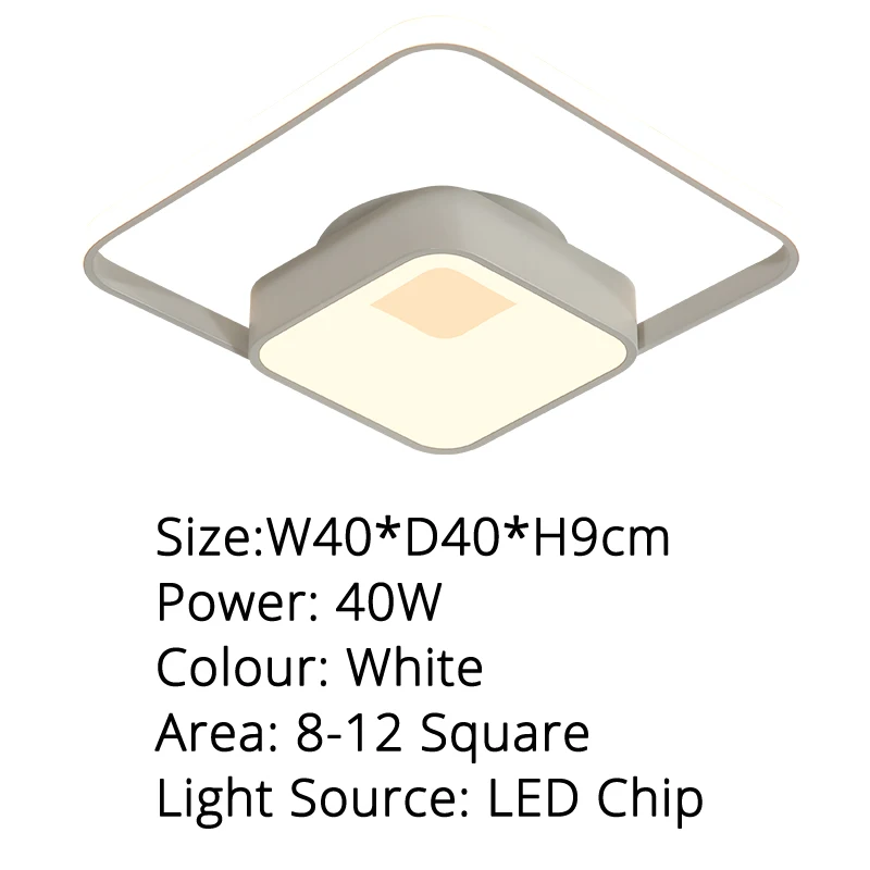 Современный светодиодный потолочный светильник для спальни, кухни, поверхностный светильник, белый, розовый, голубой каркас, дистанционный светильник, светильник, люстры - Цвет корпуса: X8108 white 40cm