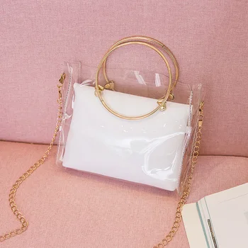 

Women's Chain Shoulder Transparent Gel Bag 2020 New Products Hand Bag