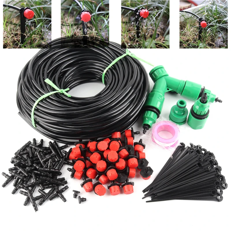 50m Self Automatic Garden Watering System Micro Drip Irrigation Kit Kits With Adjustable Dripper | Дом и сад
