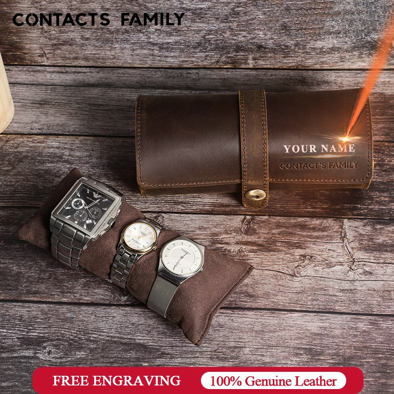 CONTACT'S FAMILY Watch Roll Travel чехол Портативный винтажный бокс для хранения часов из