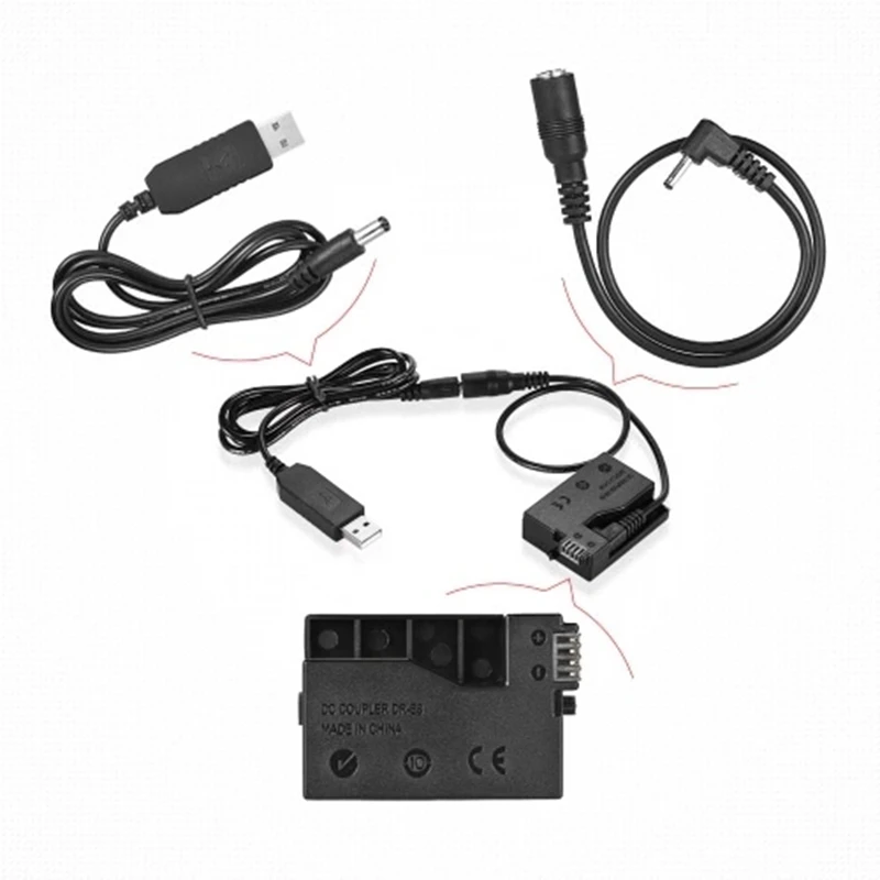 DR-E8 батарея с блоком питания постоянного тока USB Кабель-адаптер замена для LP-E8 для Canon EOS 550D 600D 650D 700D DSLR камер