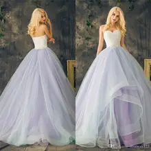 Очаровательный со шнуровкой Бальные платья Фиолетовый плюс размер многоцветные слои юбка свадебное платье длинное кружево с бисером и хрусталем органза невесты