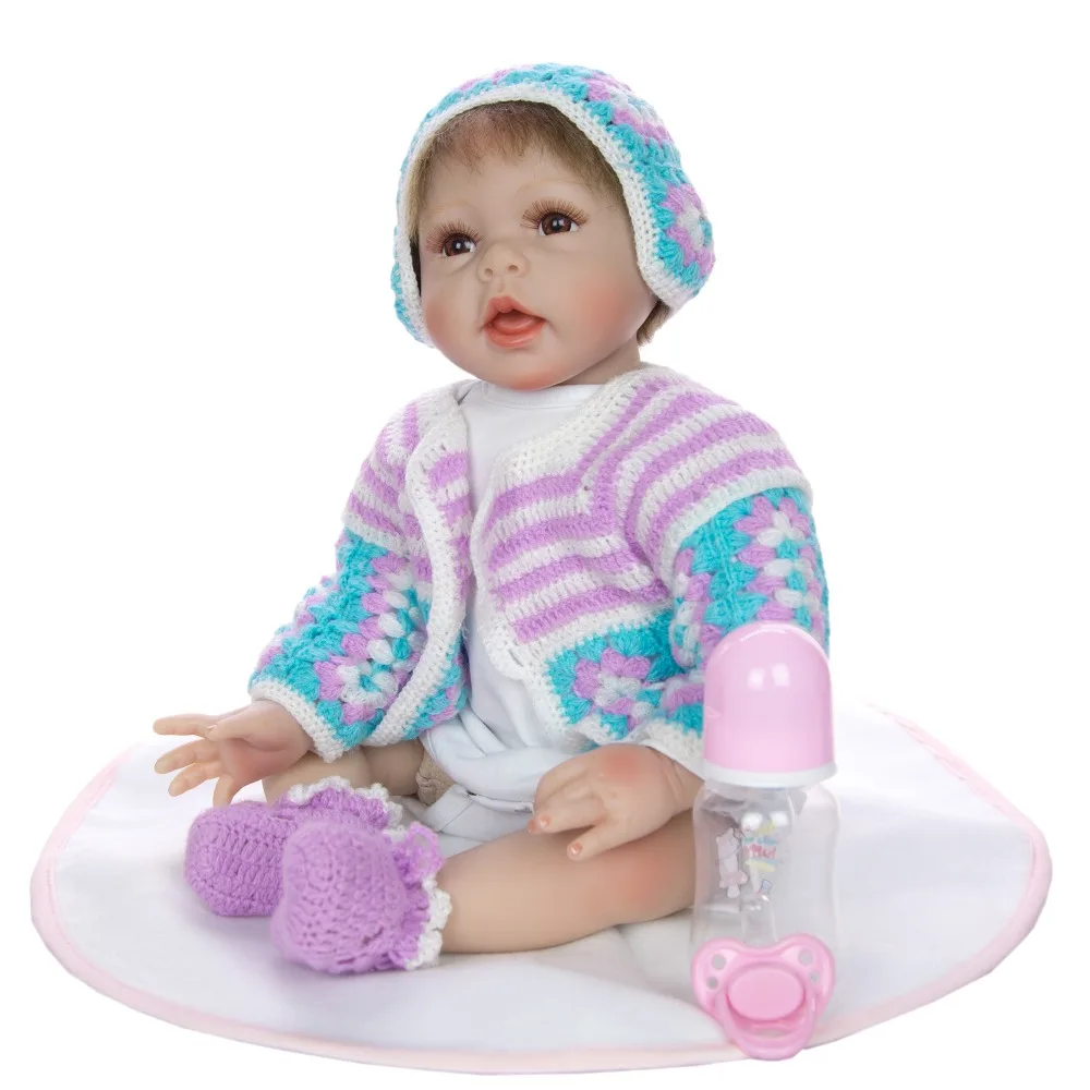 KEIUMI для ручной работы Силиконовая Кукла Reborn Baby Dolls Menina 55 см имитирует говорящий ребенок Reborn Мягкая кукла игрушка милый Playmate для детей