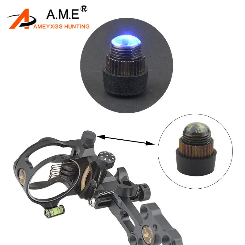 

1Pc Archery 4 Levels LED Sight Blue Light Adjustable Compound Bow 3/8"-32 For Outdoor Shooting Hunting Accessories