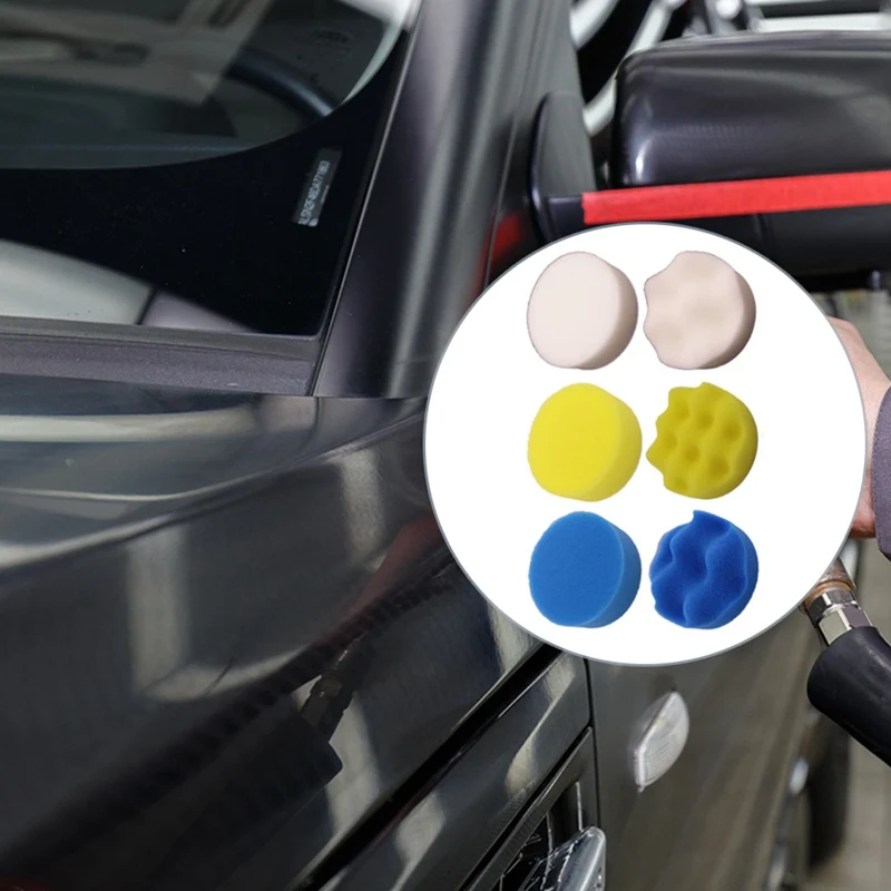 Almofada de Lustro do Carro Esponja de Polimento Polegada Enceramento Carro Barco Polonês Tampão Roda Broca Polidor Remove Riscos 31 Pçs - Set 3 5 Do Carro polegada Esponja de Polimento Enceramento