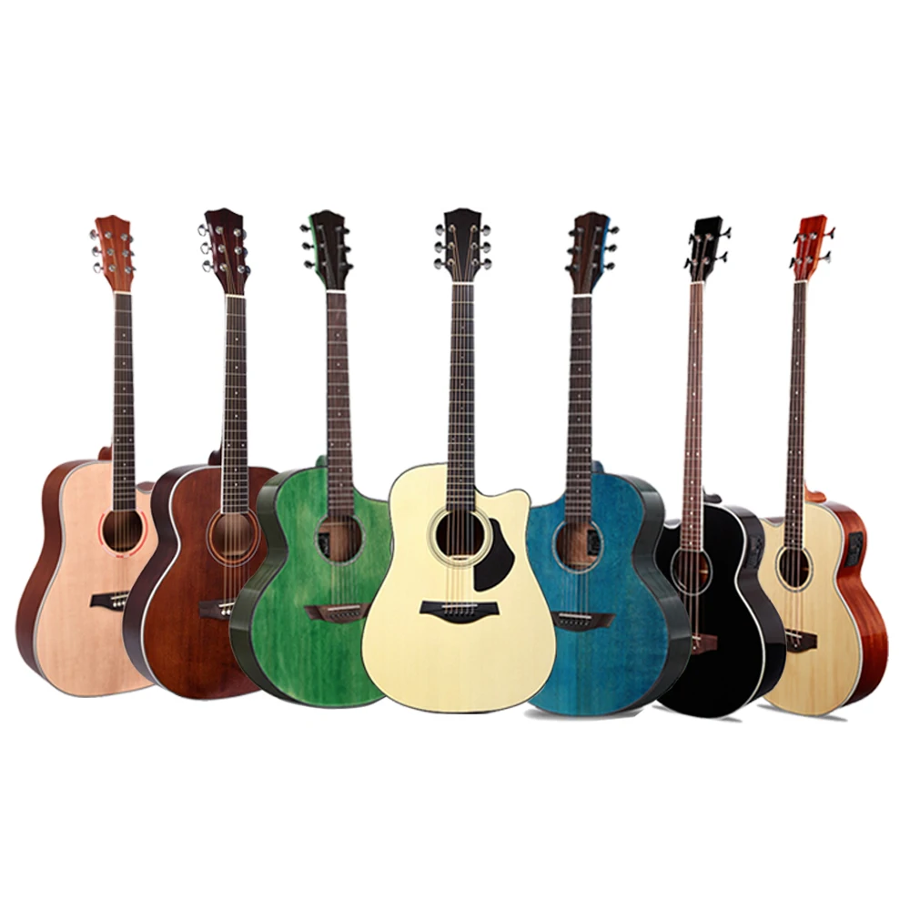 

Custom Logo Acoustic guitar and electric Acoustic bass musical Stringed instruments guitarra 36 40 41 wood Guitars China oem hot