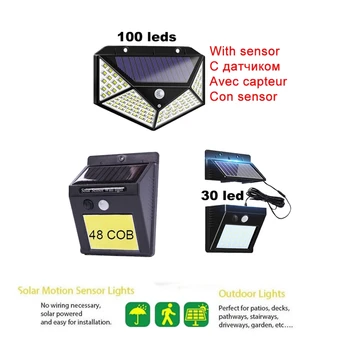 

LEDs Solar Lamp Garden Motion Sensor Light Solar Panel Power Lights Outdoor Waterproof Separate Street Path Security Wall Lamp i