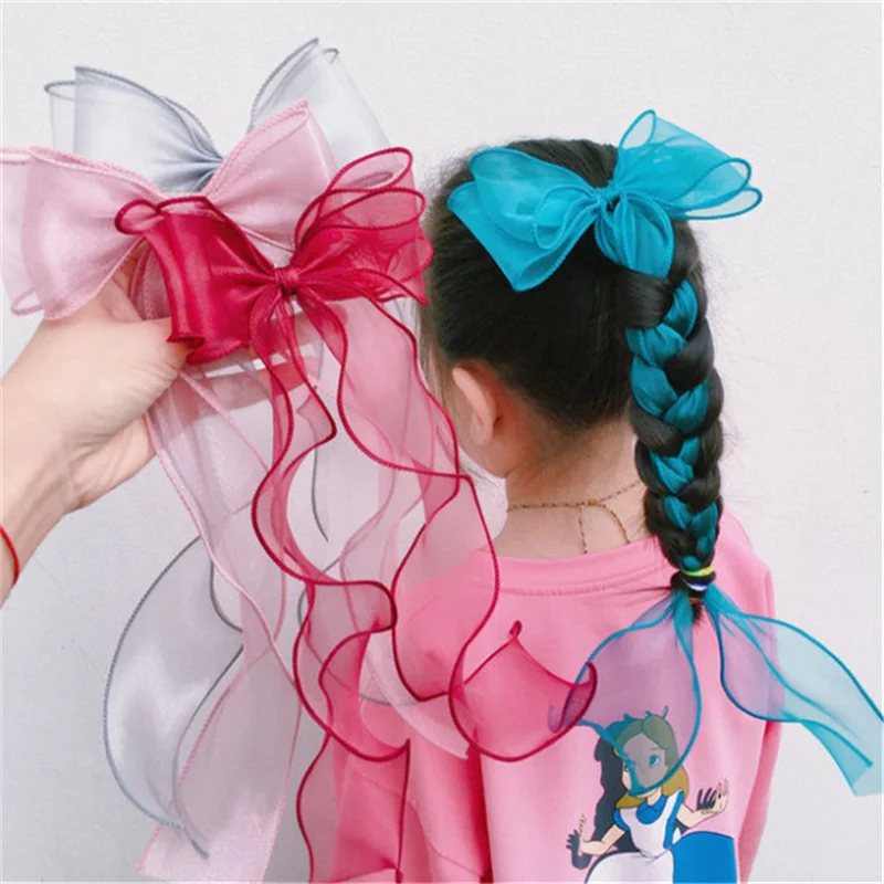 小さな女の子のためのリボン付きヘアクリップ ポニーテール 手作りのプリンセスヘアスタイル Hair Accessories Aliexpress