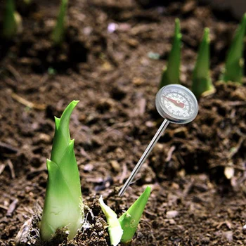

127mm Milk Lightweight Portable Compost Soil Dial Display Fahrenheit Stainless Steel Thermometer Measure Kitchen Tools Garden