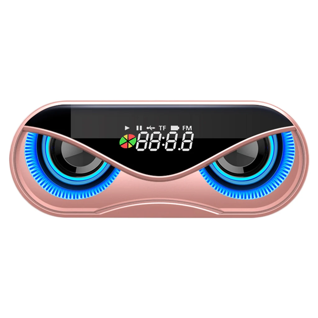 Bluetooth5.0 Multi-functional Wireless Speaker Outdoor Handfree Call Portable Multifunction Speaker with FM Radio Clock TF Card