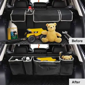 

Car Organizer Trunk Back Seat Storage Bag Universal Mesh Net Pocket Stowing Tidying Automobile Backseat Auto Accessories For SUV