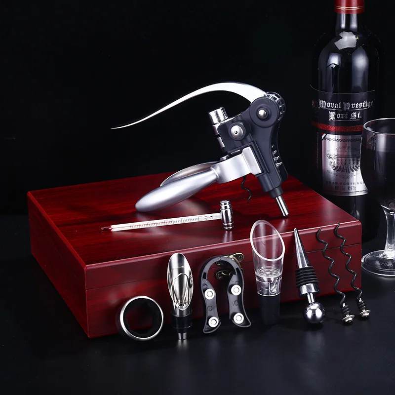 

Zinc Alloy Creative Stainless Steel Grape Wine Corkscrew Gift Box Set
