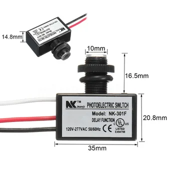 

AC80-277V Photocell Dusk to Dawn Button Photo Control Eye Switch Flush Mount MU8669