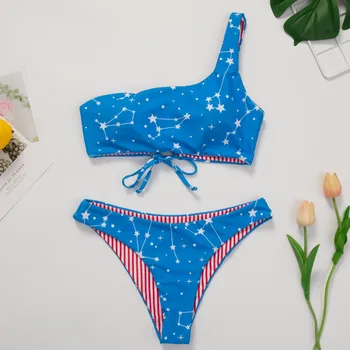 

New Bikinis Women Two Pieces Bathing Suit Print With High Waisted Bottom Bikini Set Swimwear Women Bikini Sexy