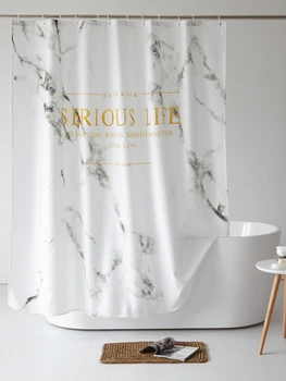 

Polyester Thickened Bath Curtain Set Bathroom Free From Piercing Waterproof Anti-mildew Curtain Window Accessories Home Decor