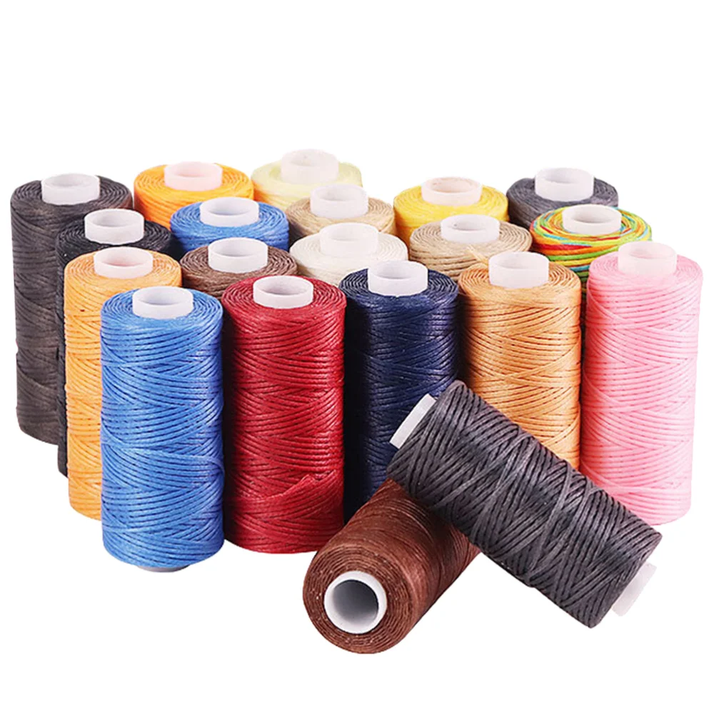 20pcs of One Set DIY Knitting Line Sewing Wax Cord Colorful Needle Thread Durable Stitching for Crafts Home Shop (Ran | Дом и сад