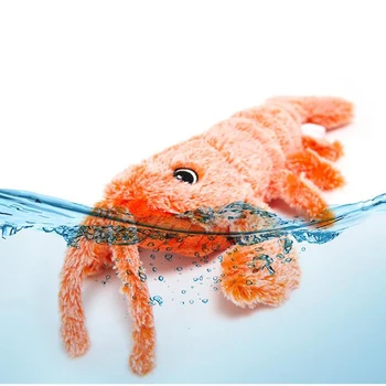 

Interactive Wiggle Catnip Toys Realistic Lobster Toy Flopping Plush Pet Toys USB Charging Rechargeable Realistic Plush Toys