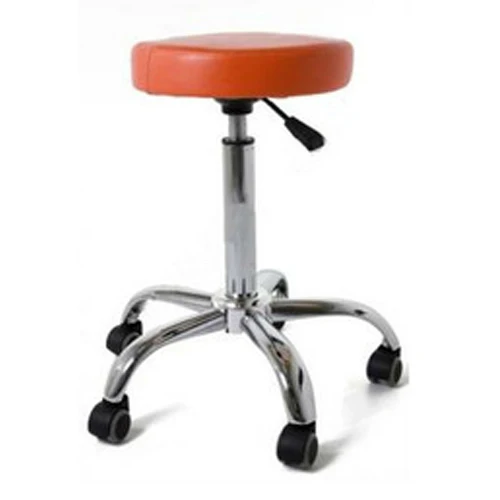 Lifting Beautician Chair Adjustable Stool Salon Hair Styling Chair Beautician Round Leather Seat Beauty Equipment with Wheels - Цвет: Orange