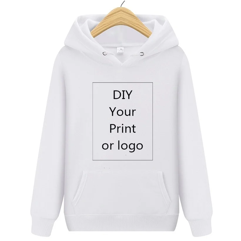 Your Text Customized Mens Zipper Hooded Sweatshirt Hoodie Solid Plain Pockets 