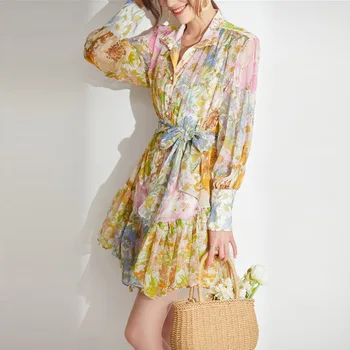 

Shenzhen boutique women's silk dress fall 2020 new women's clothing temperament commuter mulberry silk yn3049