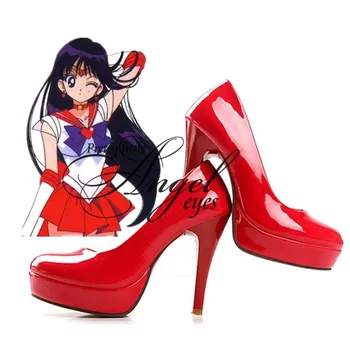 

Hot Anime Sailor Moon Sailor Mars Hino Rei Cosplay Shoes Christmas Party Shoes Custom Made