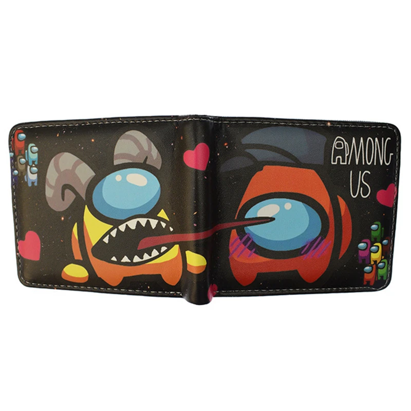 Cartera de cuero sintético Crewmate Impostor, cartera con monedero