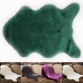

White Soft Sheepskin Plain Fluffy Washable Faux Fur Fake Rug Mat Small Rug new Australian Imitation Wool Leather Sofa Rug