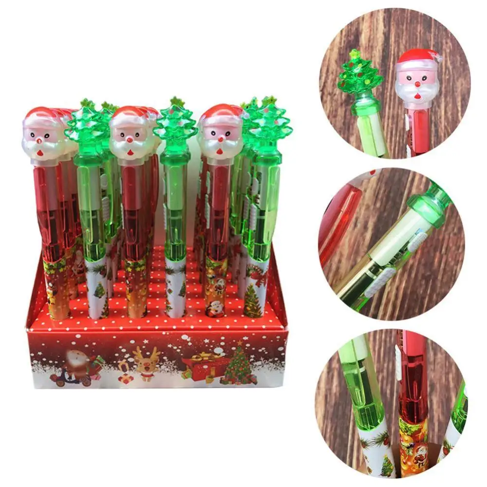 Светильник, рождественские ручки, наполнитель для чулок, рождественские шариковые ручки, снеговик, дерево, Санта, рождественский подарок, Рождественская шариковая ручка