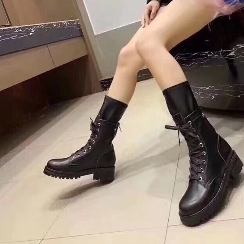 Женские ботинки; Bottines Pour Les Femmes; chaussures femme; женская обувь; лакированный кожаный женский обувь на толстой подошве; Botas Mujer