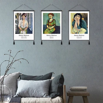 

Laurette in Green Girl Reader Henry Matisse Fauvism Hanging Cloth Cotton Line Painting Poster Home Decor Wall Hanging Tapestry
