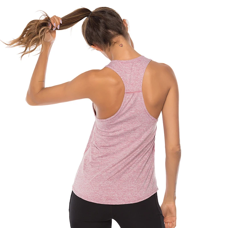 Zhangyunuo, спортивный жилет для йоги с открытой спиной, топы для фитнеса, женская одежда для активного отдыха, однотонный укороченный топ для спортзала, Dyr Fit, одноцветная Сексуальная рубашка для тренировок - Цвет: pink