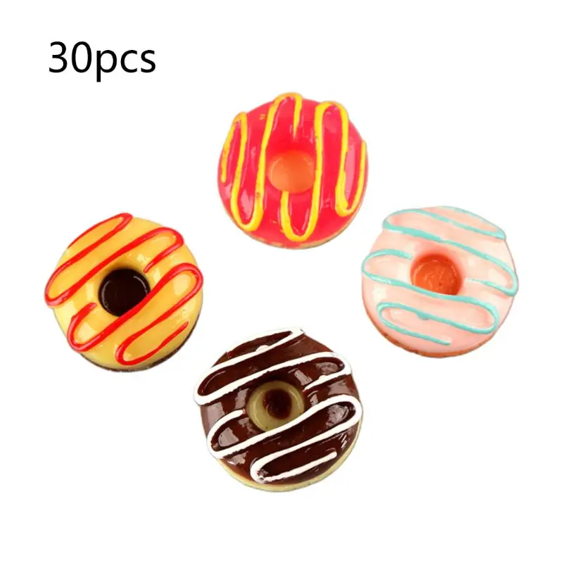 

30Pcs Sweet Buns Resin Cabochon Flatback Miniature Food Slime Charms for DIY Jewelry Making Hair Clip Phonecase Accessories