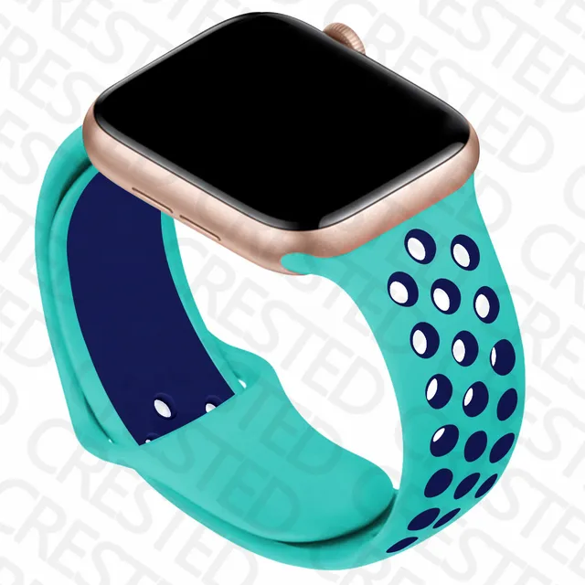 Silicone Strap For Apple Watch band 44mm 40mm iWatch 38mm 42mm Smartwatch watchband Bracelet Apple Watch 6 SE 5 4 3 Accessories green blue 9