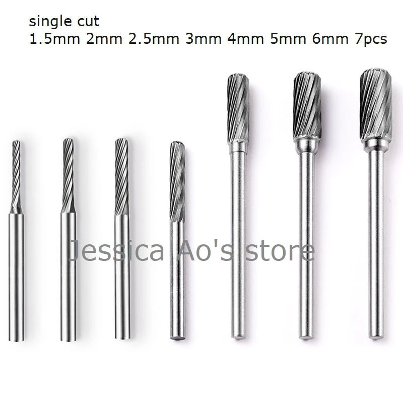 6mm Shank Rotary File Grinding Engraving Polish Head Cylindrical CNC Router Bits