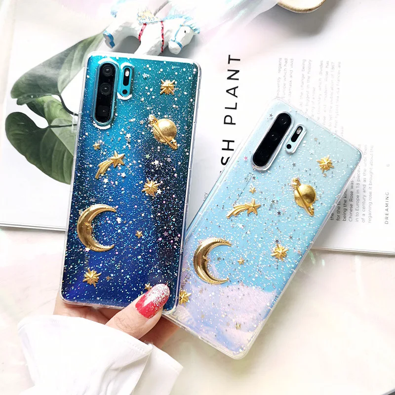Блестящий Прозрачный чехол для телефона huawei Honor 9 9lite honor 10 v9 v10 v20 P умный 3D с милой