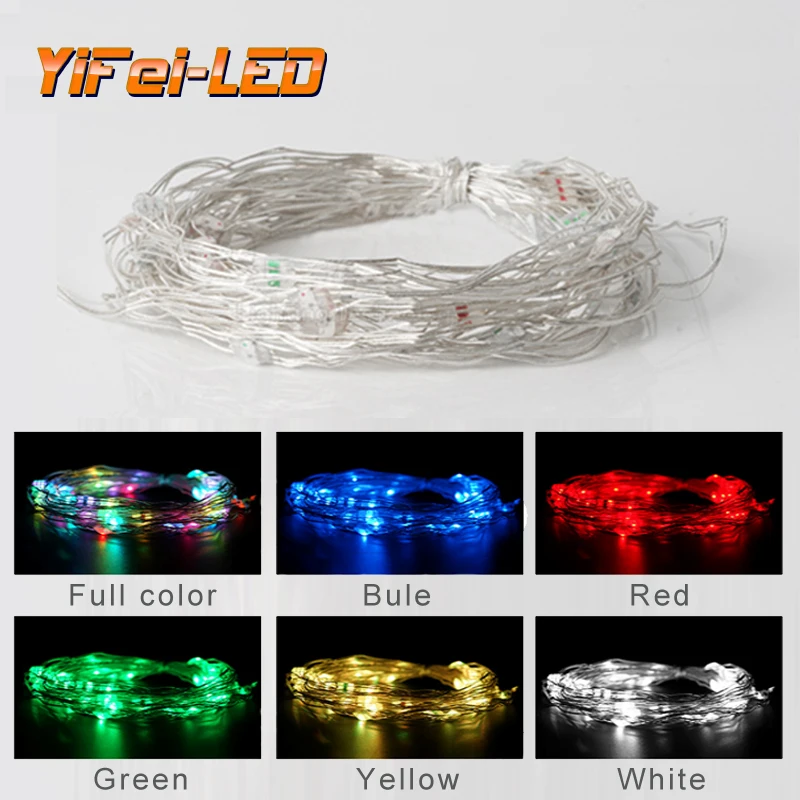 

Led Light String Four Lines Remote Control 5M 50Led Copper Wire Lamp Rgb Decoration For Christmas Wedding Holiday Four Lines