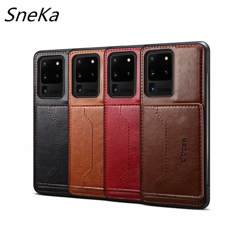 Чехол-накладка для Samsung Galaxy S20 Ultra Note 10 S10 Plus A21S A51 A71 A50 кожаный | Мобильные телефоны и