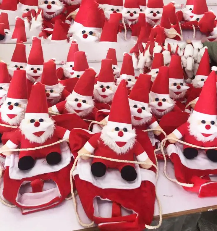 Зимние костюмы для домашних животных, собак, кошек, красный костюм Санта Клауса, кукла для верховой езды, одежда для средних и больших собак, Рождественский золотистый ретривер, забавные подарки