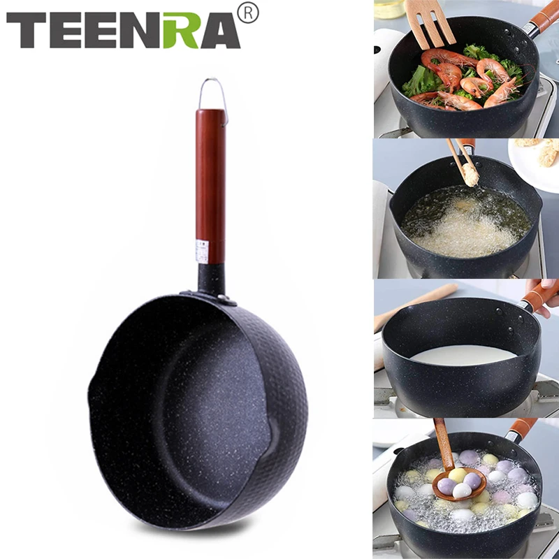 TEENRA 18/20 см каменный суповый горшок Maifan деревянная ручка молочный антипригарный