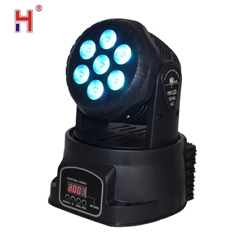 

Led Party Lights Mini Moving Head Wash Light 7x12w Rgbw 4in1 Dmx Stage Light Stroboscope Dj Nightclub Party Concert Lighting