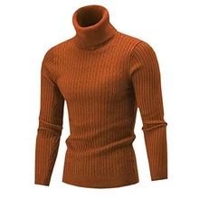

FAKUNTN Men's Turtleneck Sweater Autumn Winter Men's Rollneck Warm Knitted Sweater Keep Warm Men Jumper