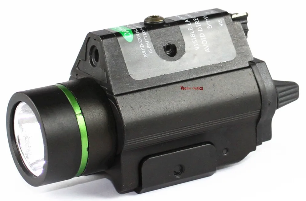Векторная оптика тактический пистолет светодиодный светильник Зеленый Лазерный комбинированный прицел металлический 200 люмен оружейный светильник Подходит GLOCK 17 19