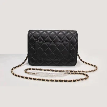 

Genuine Leather Women Bags Quilted Shoulder Bag Luxury Brand Chain Crossbody Bags Smooth Calfskin Small Bag With Logo Handbags