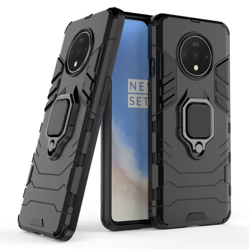 Противоударный чехол для oneplus 7T 1+ 7T 6,5" чехол для телефона PC+ силиконовый чехол Железный человек с подставкой
