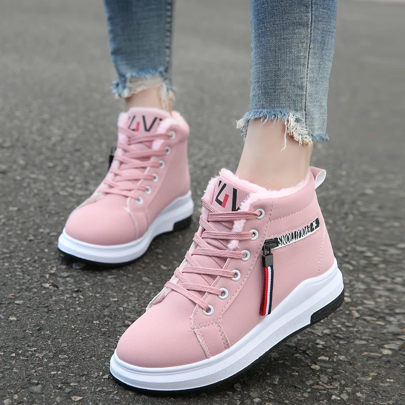 

Women's cotton shoes winter 2019 new Korean version versatile student's cotton boots high top plush short tube snow boots woman