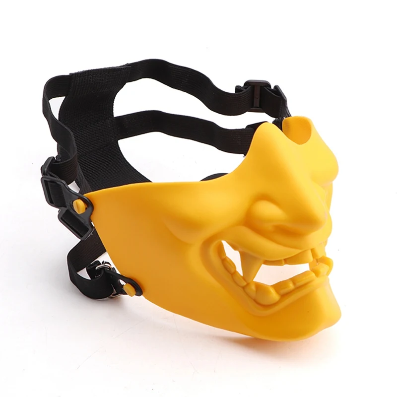 

Half Face Mask Airsoft Costume Halloween Cosplay BB Evil Demon Monster Kabuki Samurai Half Face Masks New Arrivel