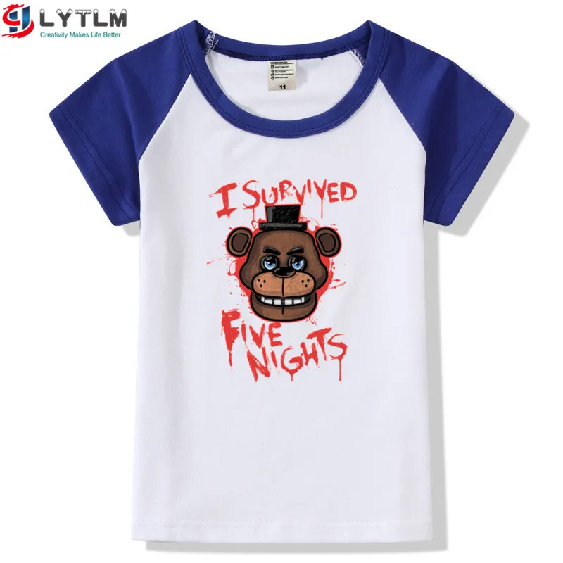 Футболка LYTLM Five Night At Freddy летняя стильная детская одежда костюм для Хэллоуина с героями мультфильмов футболка «пять ночей с Фредди»